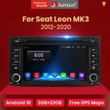 Junsun Android 10,0 coche Multimedia reproductor de Radio para Seat Leon MK3 5F para pantalla seat leon mk3 para Seat León MK3 2012, 2013, 2014, 2015, 2016, 2017, 2018 DVD, FM, RDS, DSP, CarPlay