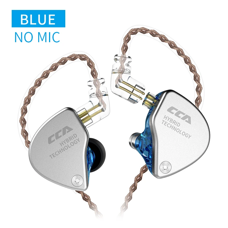CCA CA4 1BA+ 1DD гибридные наушники в ухо наушники Hifi Dj Monito спортивные наушники для бега CCA C10 C16 CA4 C12 C04 - Цвет: Blue no mic