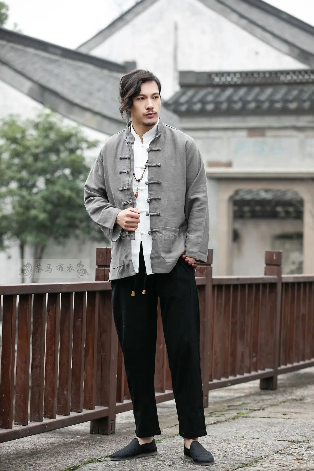 Осенние мужские льняные куртки Hanfu в китайском стиле, традиционные топы, костюм Tang, Свободная блуза с длинными рукавами, Восточная одежда Kung Fu Asia