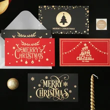 Carte de vœux en papier Kraft, carte simple de joyeux noël, père noël, bonhomme de neige, cerf, carte de remerciement et de bénédiction