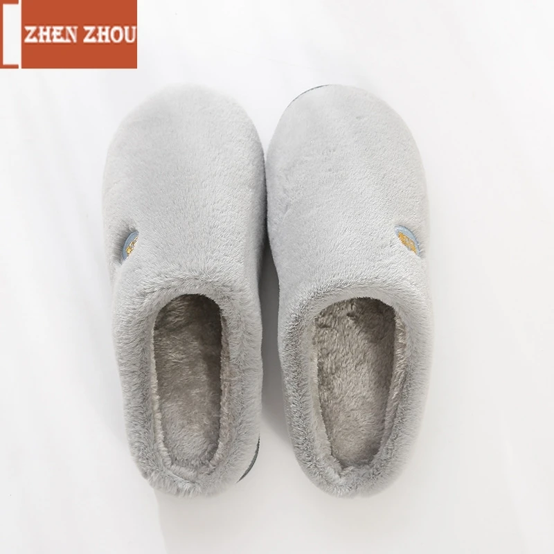 Zhenzhou/ г.; модные плюшевые хлопковые тапочки с кроликом; женская домашняя обувь размера плюс; обувь для влюбленных пар; Домашние зимние Тапочки