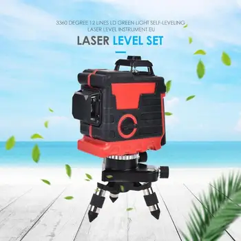 

Mini Portable 360 Degree 12 Lines LD Green Light Self-leveling Laser Level Instrument EU Leveling Instrument Tools