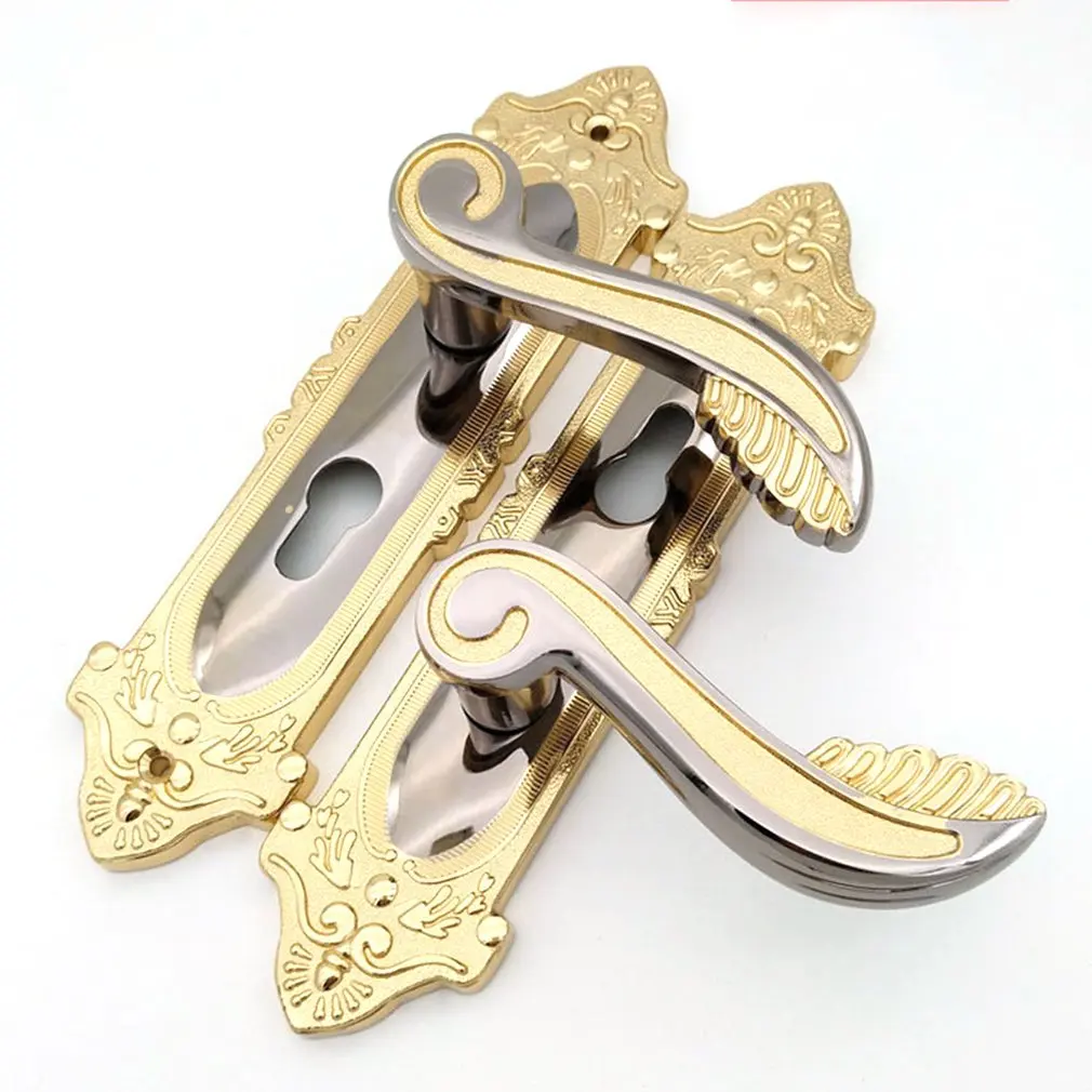 

Alloy Door Lock European Style Retro Bedroom Door Handle Lock Interior Anti-theft Zinc Alloy Room Safety Door Lock