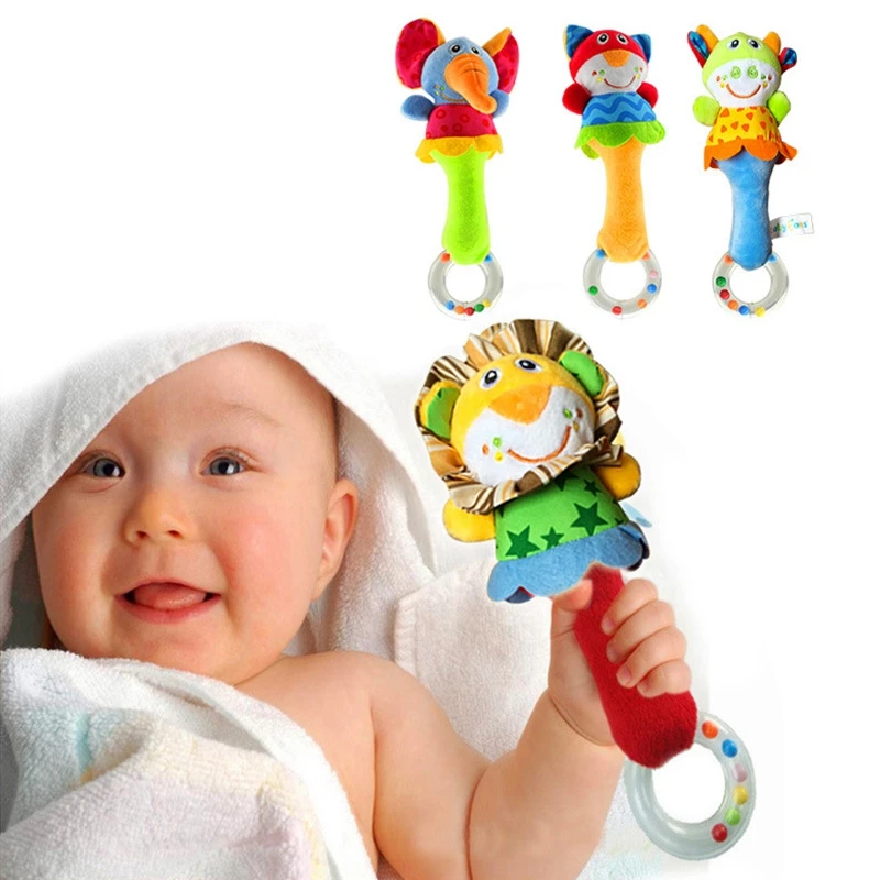 

Hand rattle hot toy cartoon animal appease doll children tent cloth book baby toy baby Child plush baby rattle toy
