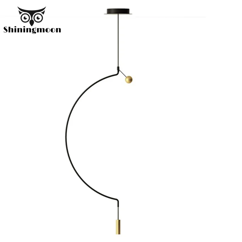 PostModern Iron U Line Pendant Lights Dining Room Bedroom Art Decor Pendant Lamp Living Room Designer LED Bar Hanglamp Fixtures