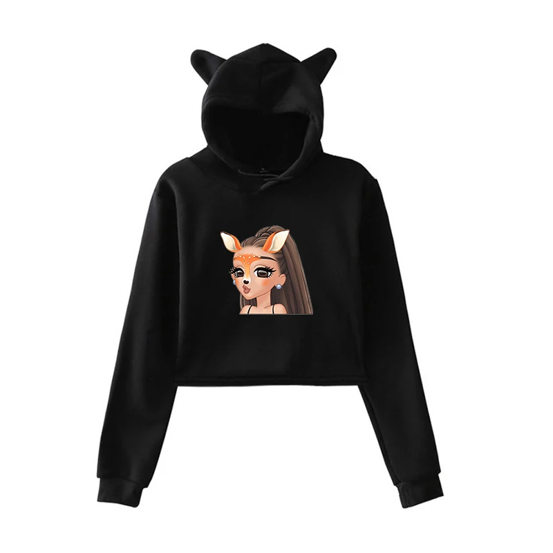 Kawaii Hoodie 9 Новинка года; женские толстовки с капюшоном с принтом Ариана Гранде; Милые осенние Топы с капюшоном и длинными рукавами; одежда для подсластителя с вырезом лодочкой - Цвет: Kawaii Hoodie 9