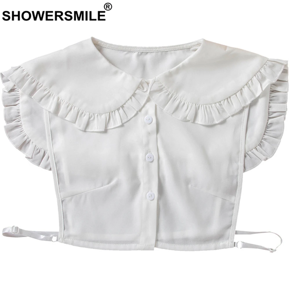Съемный воротник SHOWERSMILE из шифона Питер Пэн милый белый имитация воротника
