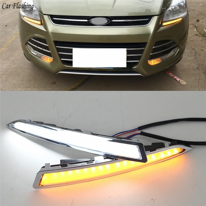 1 пара для Ford Kuga Escape 2014 2015 2016 2017 дневной ходовой светильник DRL светодиодный