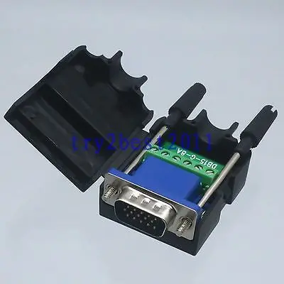 DHL/EMS в общей сложности 20 блоков разъем DB15 6pin штифт D-SUB 3+ 2 линии Termina PCB Пластик винт крышки B-C1