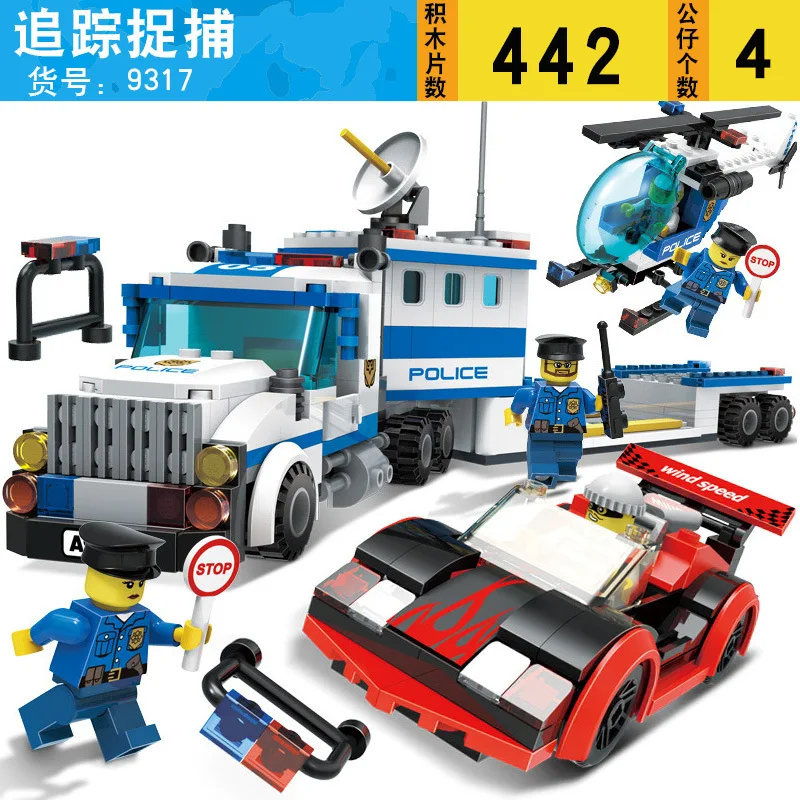 

Lion New Music New Goood City Police Series-Tracking Bandits 9317 Educational Assembled Building Blocks Toy