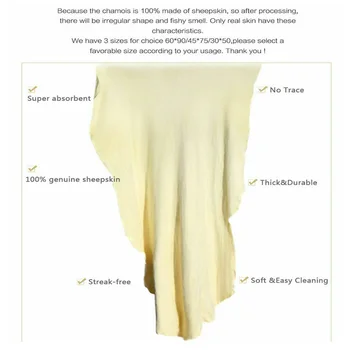 

Replacement Towel Natural Chamois Leather Cloth Washing Suede Absorbent
