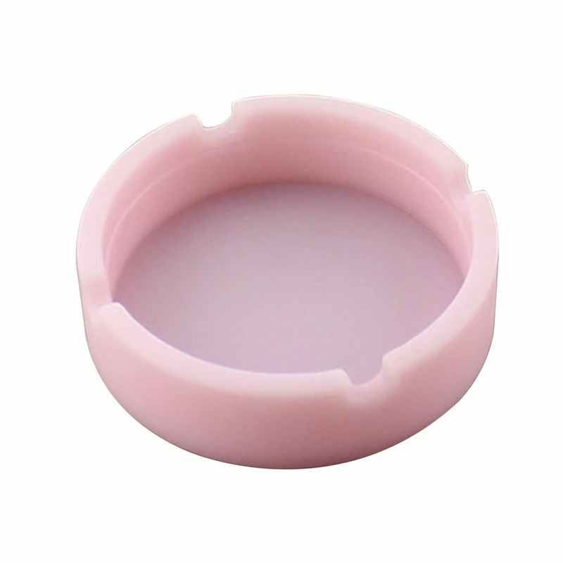 Pink Силиконовый мягкий круглый пепельница лоток держатель puminous Портативный Анти-обжигающий держатель для сигарет многоцветный экологически чистый C126 - Цвет: Pink