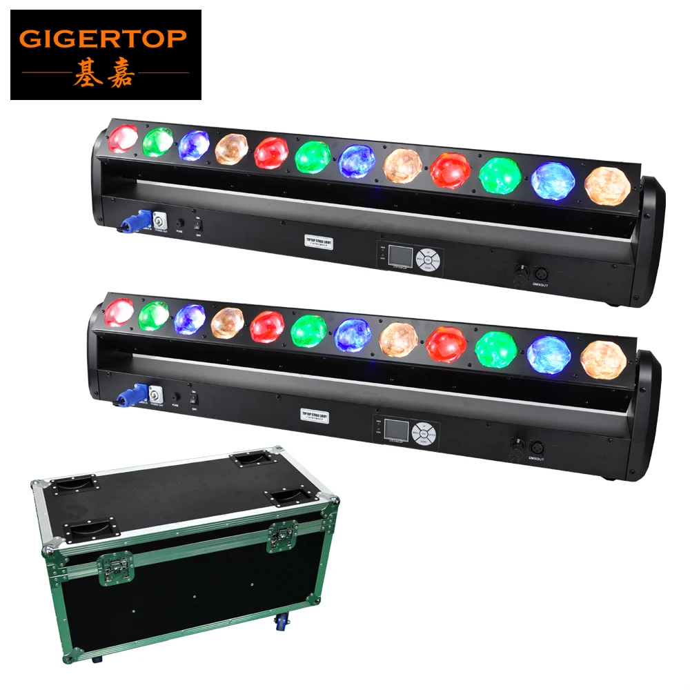 2in1 flight case Gigertop TP-WP1230 светодиодный перемещение головы Бар луч светильник пиксельный светодиодный Управление RGBW 4IN1 Цвет светодиодный Дисплей для клуба диско этапа 12x30 W - Цвет: 2in1 flight case