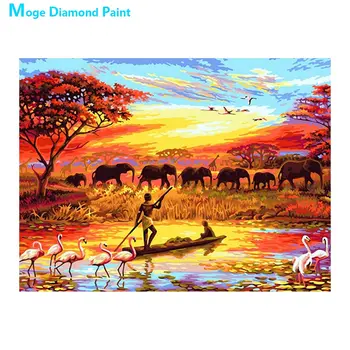 

African Savanna Diamond Painting Animals Portrait Round Full Drill Nouveaute DIY Mosaic Embroidery 5D Cross Stitch Home Decor
