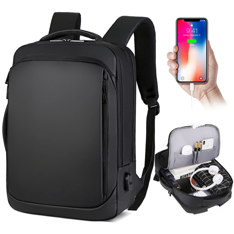 

Anti Theft Laptop Backpack Men 15.6 Bag Men Bagpack School USB Charger Back Pack Travel Waterproof Men's Backpacks Anti-theft
