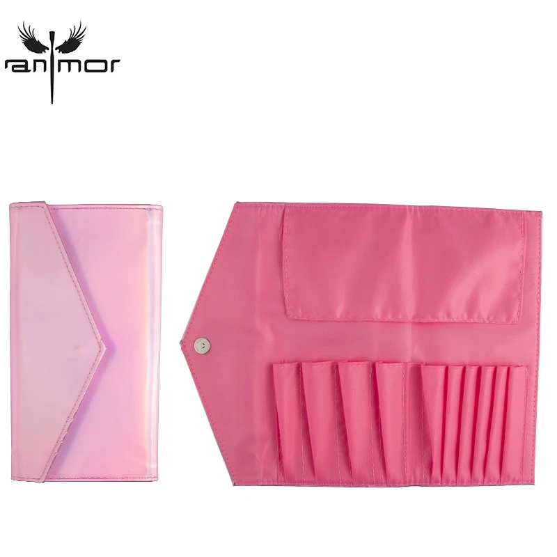 Anmor 10 шт., кисти для макияжа, Кисть для макияжа, набор для основы, профессиональный набор для бровей, теней для век, мягкие синтетические волосы, портативный косметический набор