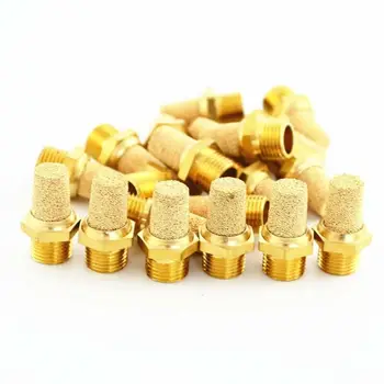 

20pcs Gold Pneumatic Muffler 1/8 Threaded Fitting Adapter Silent Pipe Tubes