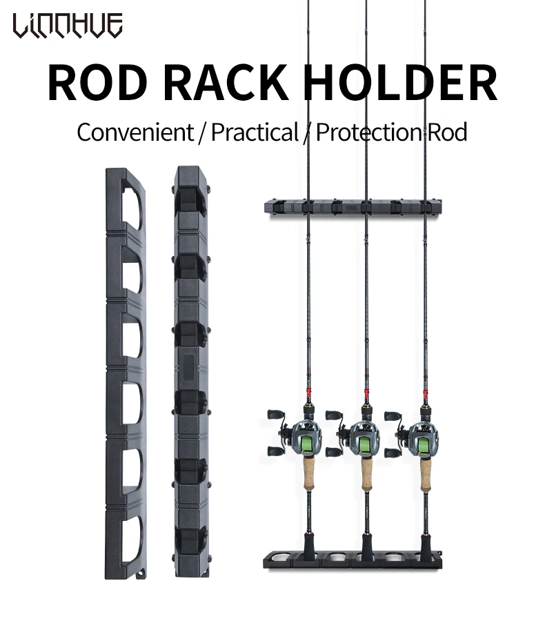 6-Rod Rack Fishing Pole Holder Fishing Rod Bracket Display Stand