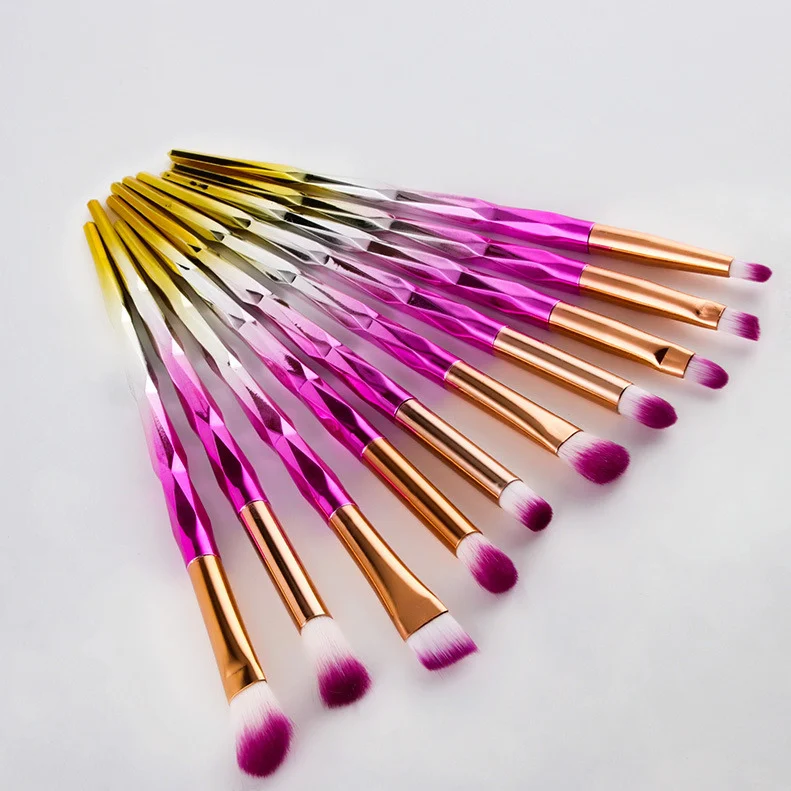 Sunflower 10pcs Новинка, набор косметических кистей для макияжа, 10 шт., кисть для растушевки теней, бровей, ресниц, подводки для глаз, кисти для профессионального макияжа глаз, набор инструментов - Handle Color: Sunflower 10pcs