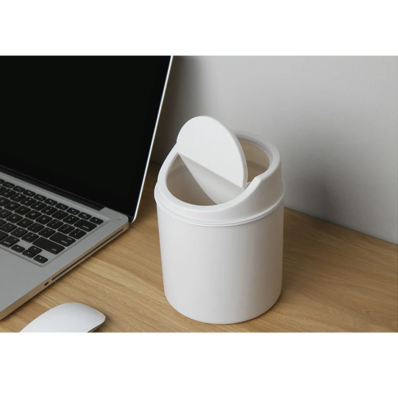 Countertop Mini Trash Can Swing Lid Removable Cover Table