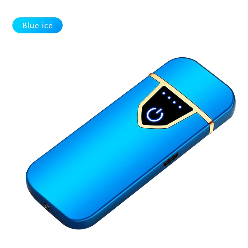 Перезаряжаемая зажигалка, Классическая модная ветровка, индукция, AI USB, Elctronic Ligther для мужчин, для курения, Zapalniczka - Цвет: Ice Blue