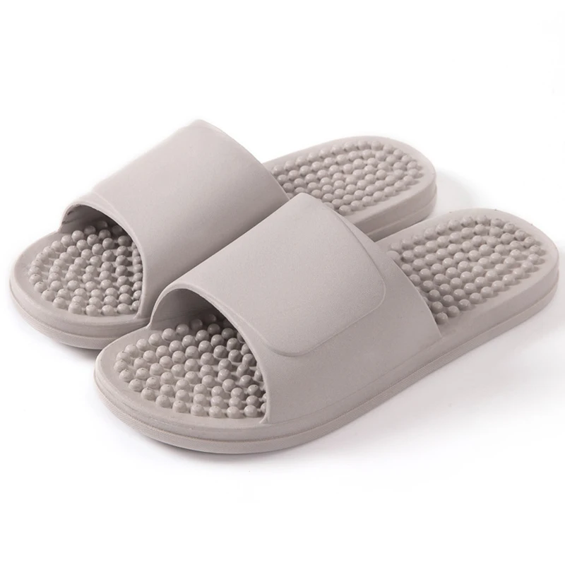 Massage Bathroom Slippers Woman Acupoint Indoor Solid Soft Casual Slippers Summer Nonslip Unisex Flip Flop Shower Shoe