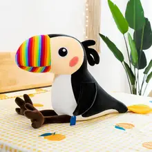 Toge Toucan – jouet en peluche, joli Design, doux, respectueux de la peau, perroquet en peluche, poupée Animal, oreiller de poupée, cadeau d'anniversaire pour enfant