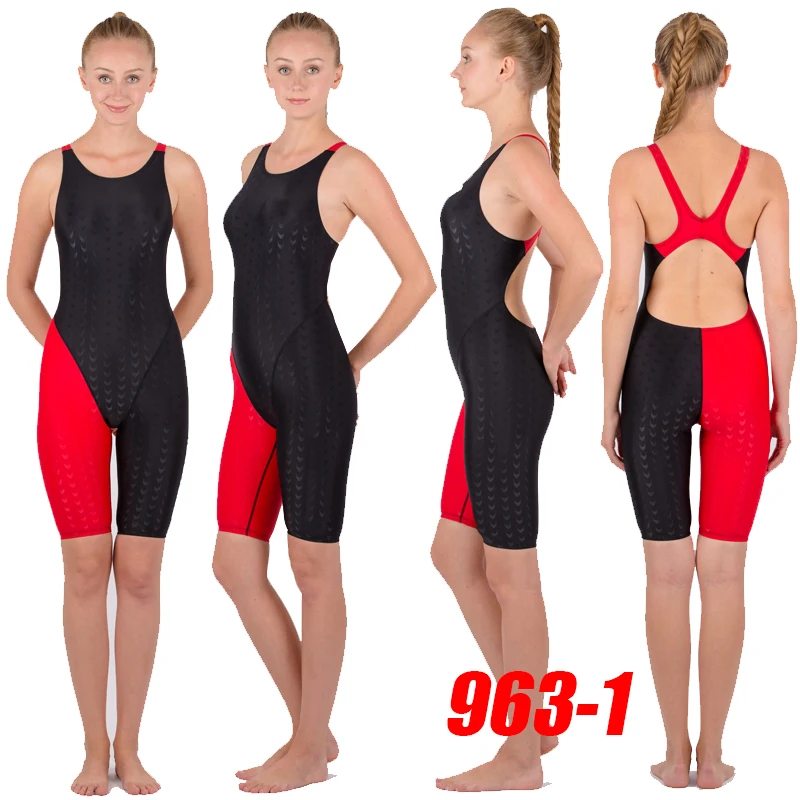 NWT HXBY 963 WOMEN'S GIRL'S COMPETITION TRAINING RACING PROFESSIONAL KNEESKIN SWIMWEARS SWIMSUITS FISH-SCALE PATTER ALL SIZE