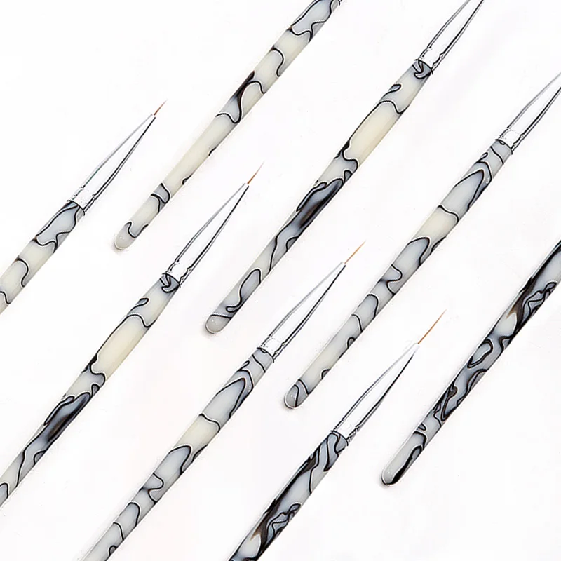 

4 Pcs/Kit UV Gel Liner Drawing Brush 3D Gel Nails Design Painting Nail Liner Acrylic Pen Marble Handle Nail Art Pen