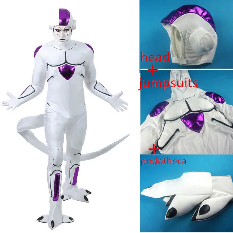 Белый Dragon Ball Super Frieza Косплей Костюм изготовленный на заказ костюм для Хэллоуина Frieza Комбинезоны полный комплект униформы косплей - Цвет: Белый