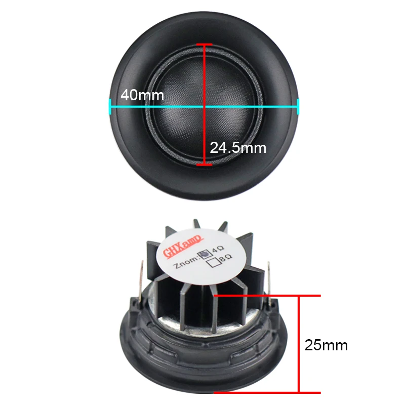 2PCS 20 Core 1.5 inch Tweeter Car Speaker Units 4OHM 10W Silk Diaphragm Dome Loudspeaker