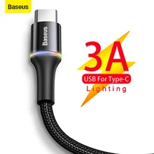 Baseus usb tipo c cabo 3a carregamento rápido para o telefone móvel samsung carregador de fio usb cabo de dados 3m carga rápida cabo usb para xiao