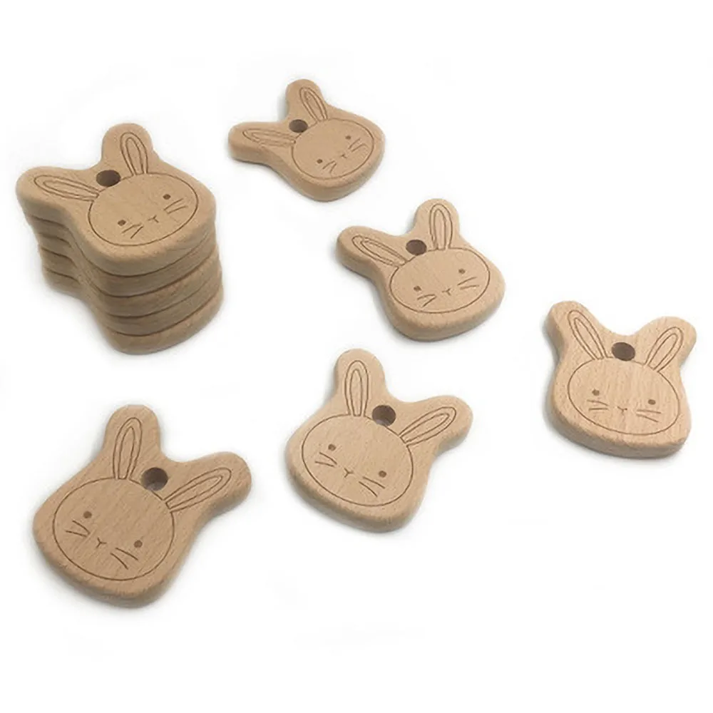 Baby Teether Safety Wood Rabbit Teethers for Baby Infant Kids Chew Tooth Toys Baby Dental Care Strengthening Tooth Training