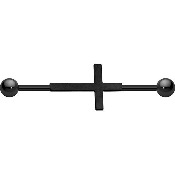 Steel Skull Gold Industrial Piercing Barbell Earring 14G Cross Ear Industrial Piercing Bar Lightning Pircing Cartilage