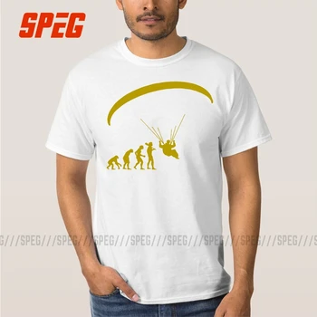 

Tee Free Shipping Human Evolution Paragliding Graphic T-Shirt Paraglider Male O Collar Short Sleeve T Shirt Summer Man Plus Size