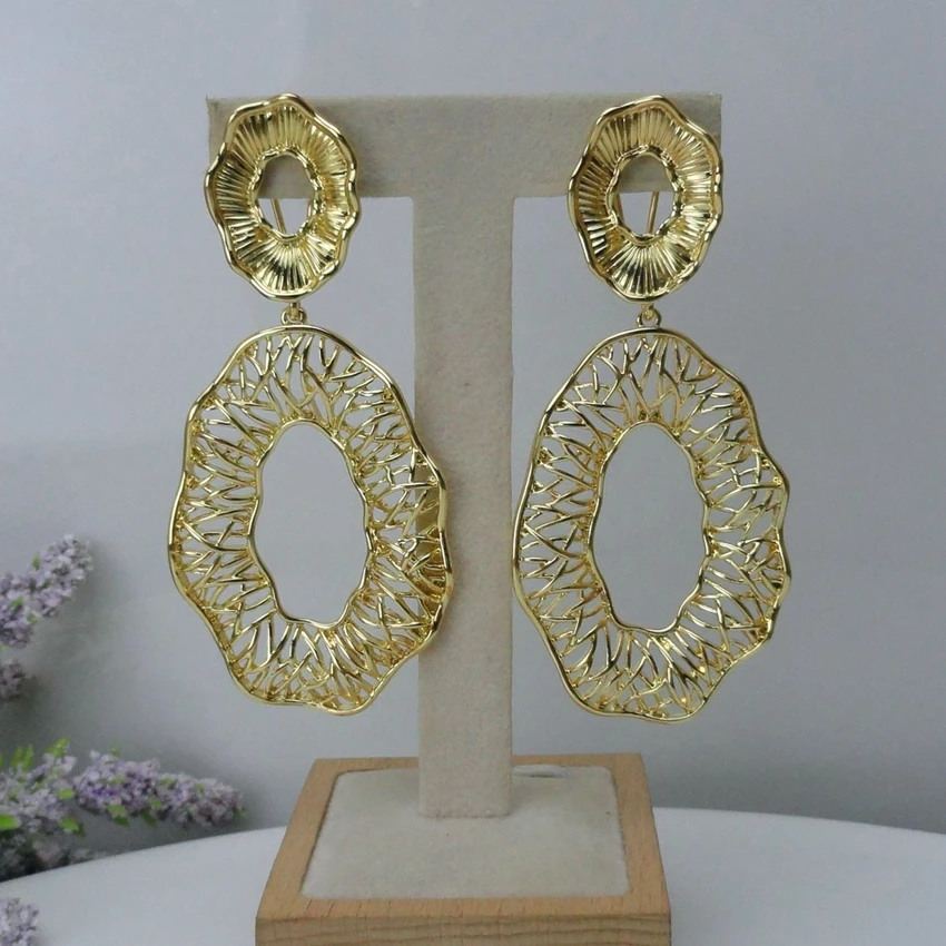 Большие серьги Yuminglai 24k для женщин модные висячие FHK9590|Ювелирные наборы| |