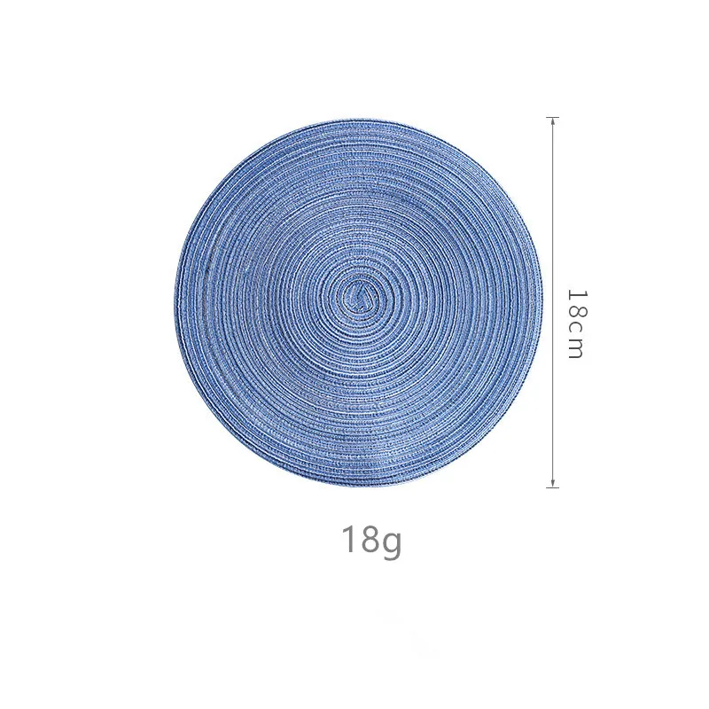 Blue 18cm Подставки под стол, круглый коврик для стола, подставка под кружки, Нескользящие, для напитков, изолированные салфетки, кухонная мебель - Цвет: Blue 18cm