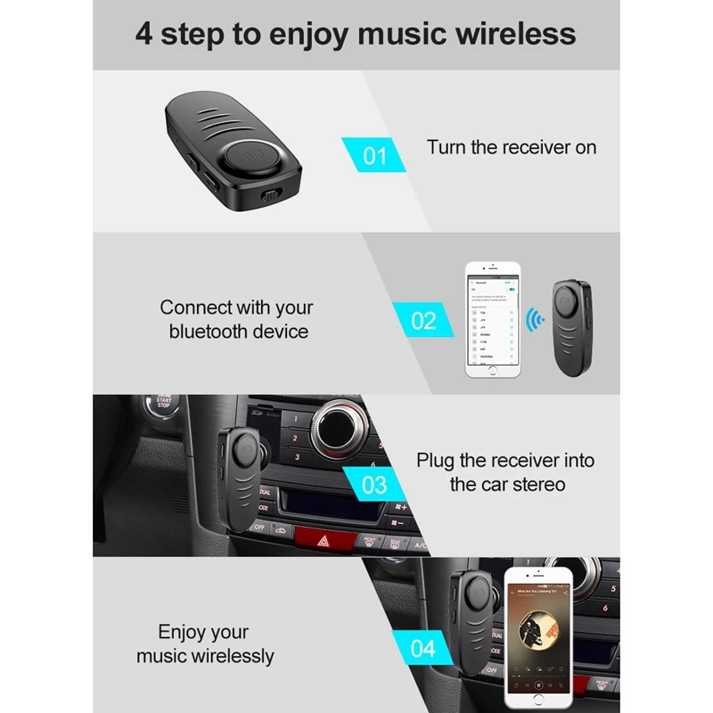 Автомобильный беспроводной передатчик Bluetooth 5,0 аудио стерео музыкальный адаптер 3,5 мм AUX