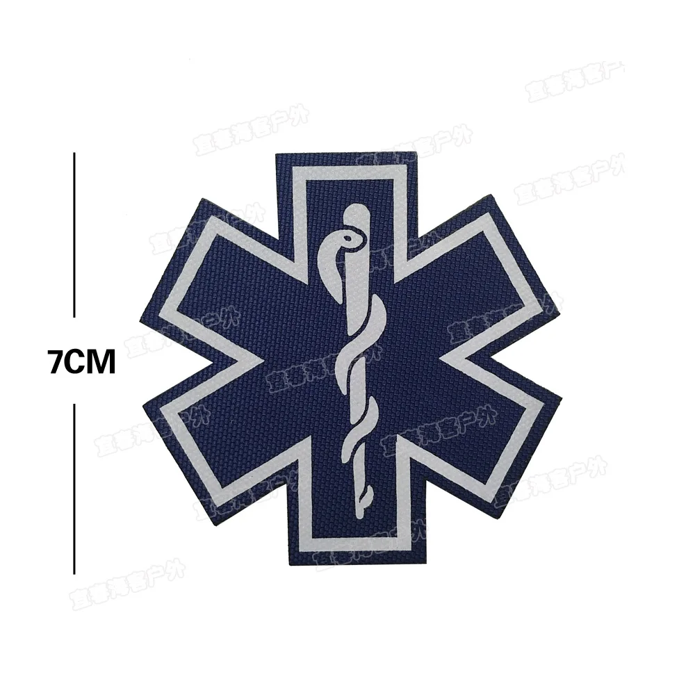 IR Reflective Medic MED Cross Life of Star Tactical Morale Military Patch Badge