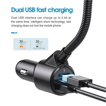 

D4 FM Transmitter Bluetooth 5.0 Handsfree Car dual-port Charging 12V ~ 24V