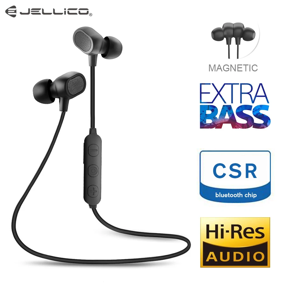 Jellico, беспроводные Bluetooth наушники, наушники, Bluetooth 5,0, Спортивная гарнитура с микрофоном, шейным ремешком, 3D, бас, стерео, спортивные наушники