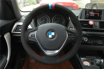 

OLPAY DIY Black Suede Car Steering Wheel Cover for BMW F20 2012-2018 F45 2014-2018 F30 F31 F34 Soft Comfortable Durable