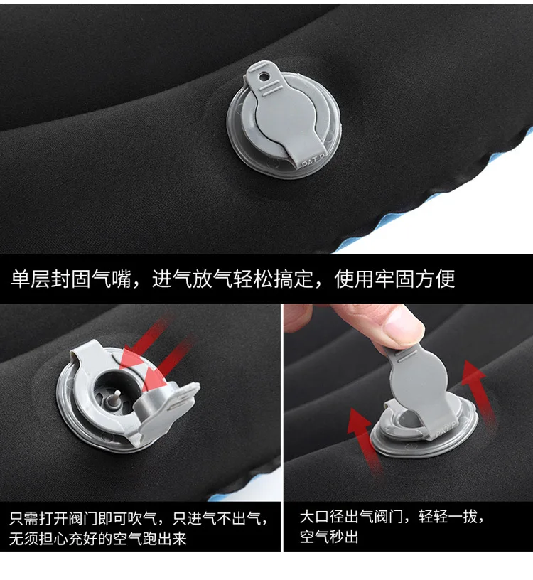 Bump Outdoor Inflatable Travel Pillow Portable Pillow Fast Impulse Discharge Airplane Back Cushion Travel Neck Support Pillow AT