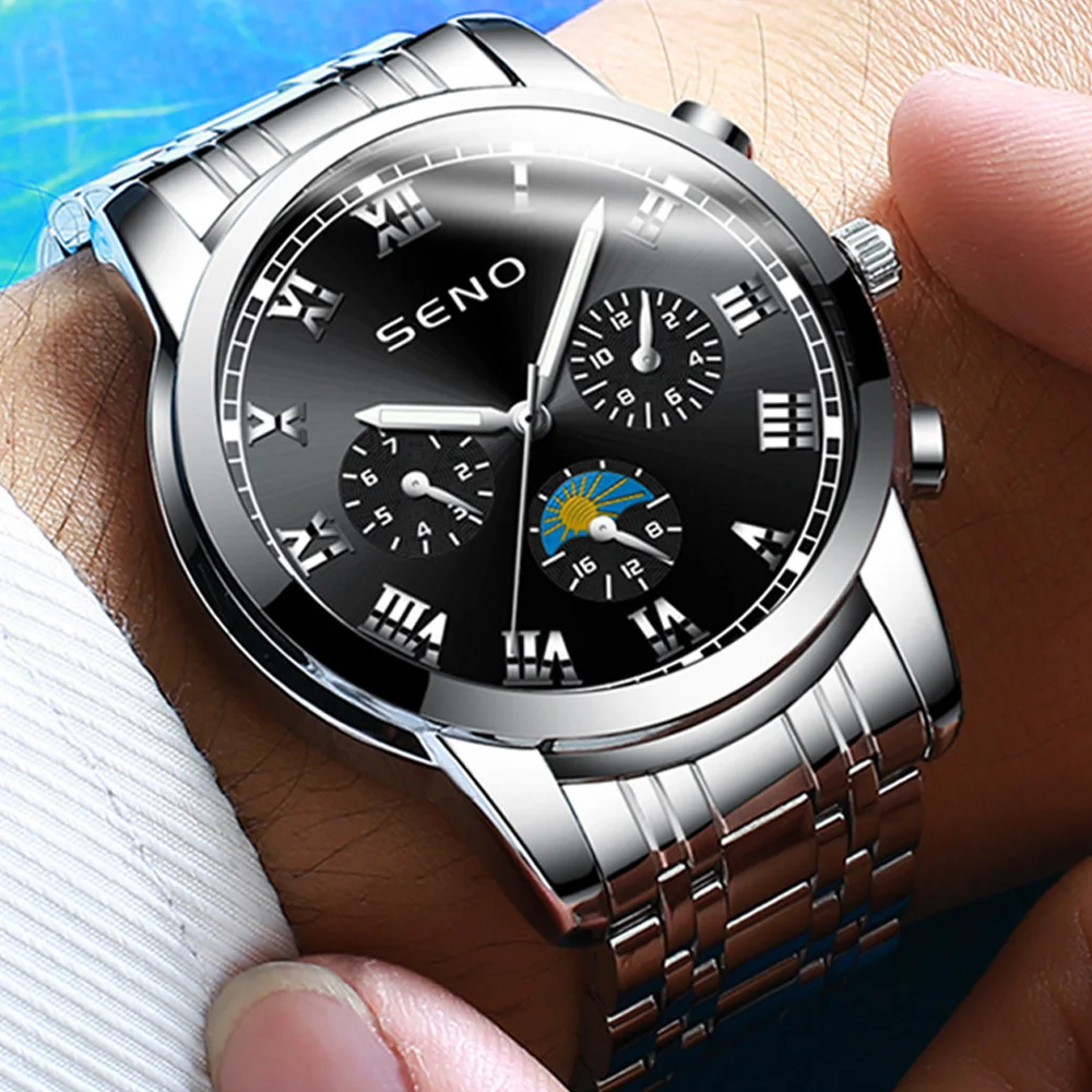 2021 reloj de los hombres de cuarzo nuevo reloj electrónico impermeable calendario luminoso de acero reloj de pulsera de los hombres reloj Relogio Masculino único