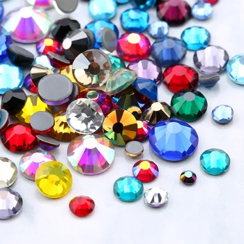 

Buy 2 get free 1 Mixed size Mix color 10g/bag 3D Iron On Rhinestones Hot fix Crystal Rhinestone DIY Garment Decoration Gems