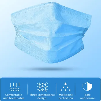 

50pcs Anti Dust Mouth Mask Disposable Elastic Mouth Soft Breathable Face Mask