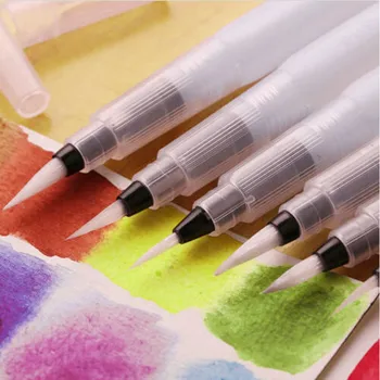 

Best Selling 1pcs/3pcs/6pcs Water Color Brush Refillable Pen Watercolor Color Drawing Art Supply