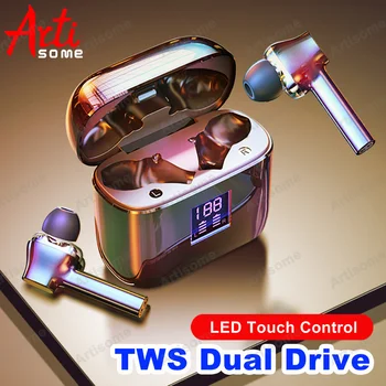 

TWS Dual Drive Wireless Bluetooth 5.0 Earphone Headphone Mini Headsets True Wireless Stereo Earbuds For All Phone With Mic