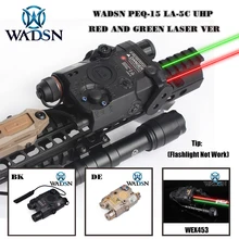 

WADSN Airsoft PEQ 15 LA5C Green Red Dot Lazer Tactical UHP AN PEQ-15 Laser Sight Without White LED Light Weapon for Picatinny