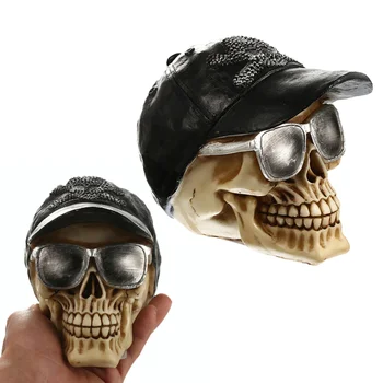 

1pc Resin Skull Durable Simulation Creative Skull Decoration Horror Skull Decor for Halloween Desktop Party